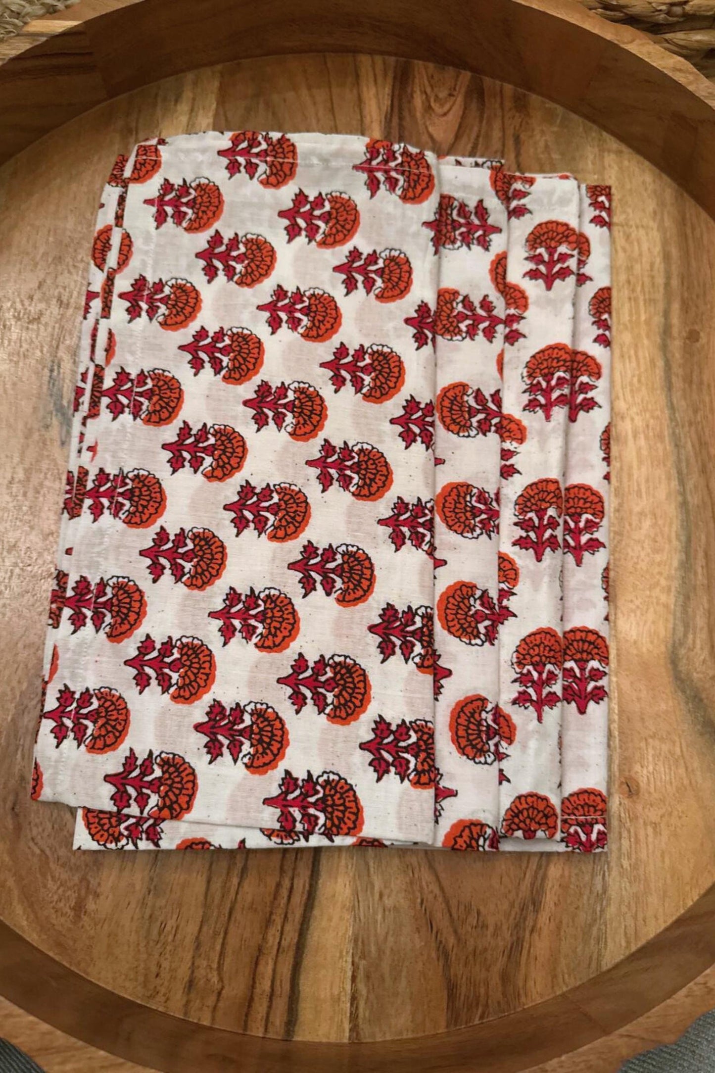 Block Print Cotton Table Napkin, Reusable Soft Cloth Napkin