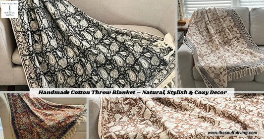 Handmade Cotton Throw Blanket – Natural, Stylish & Cozy Decor