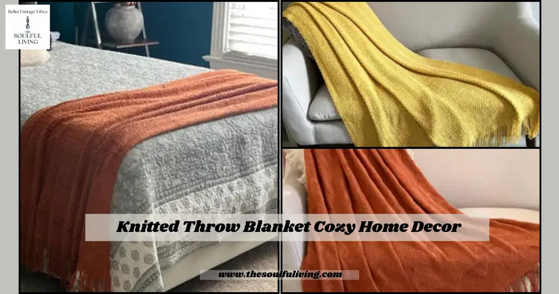 Knitted Throw Blanket Cozy Home Decor