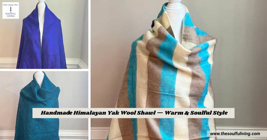 Handmade Himalayan Yak Wool Shawl — Warm & Soulful Style