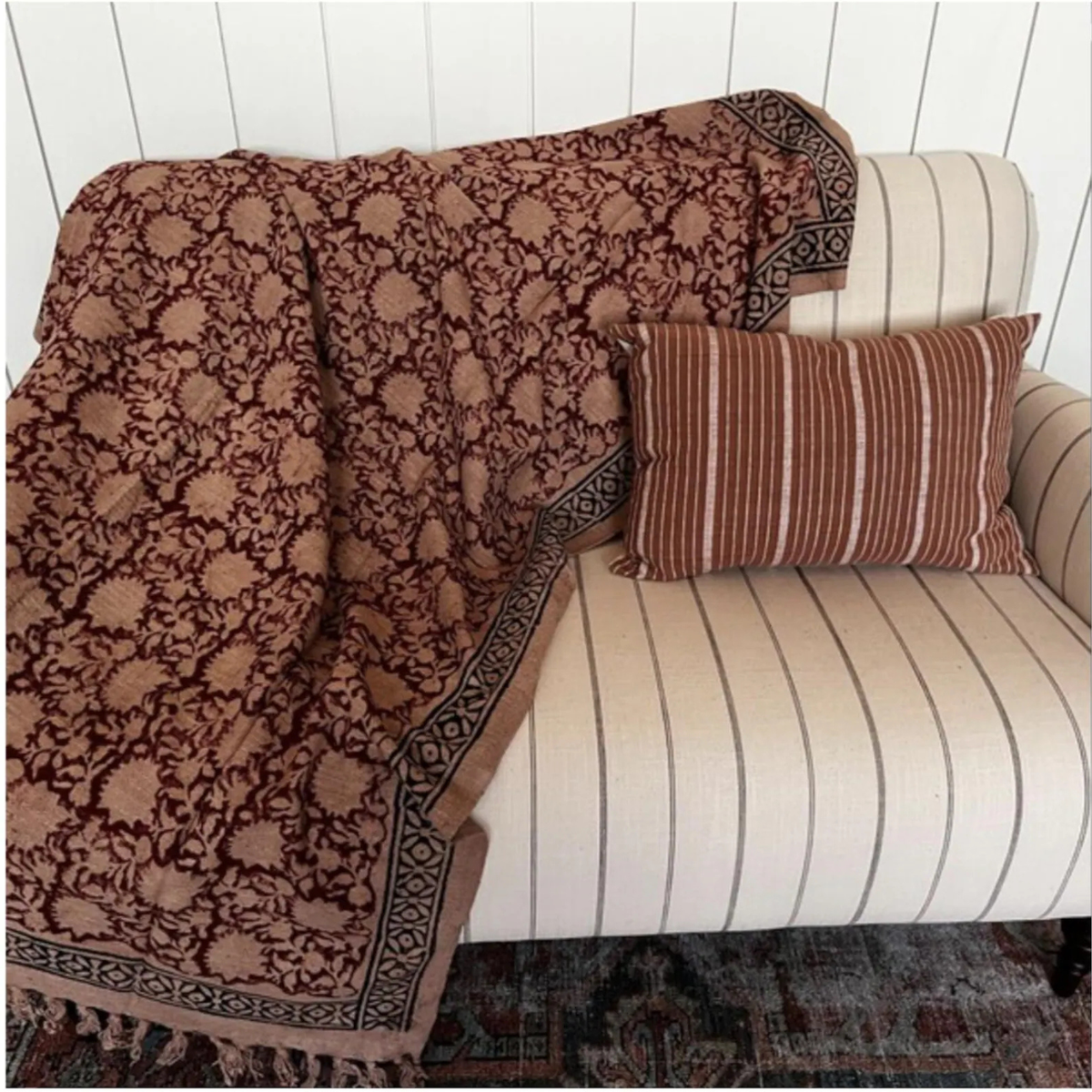 Cotton throw blanket