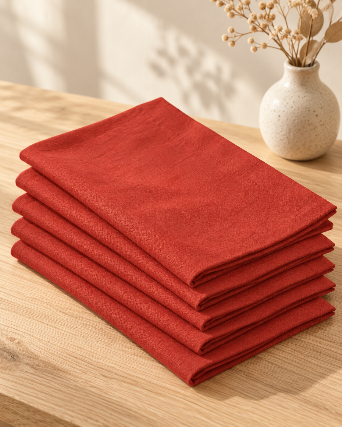 Rust Linen Napkins, 18x18 Inch Reusable Table Linen
