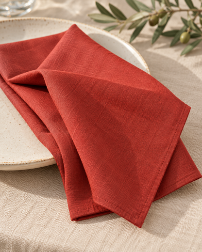 Rust Linen Napkins, 18x18 Inch Reusable Table Linen