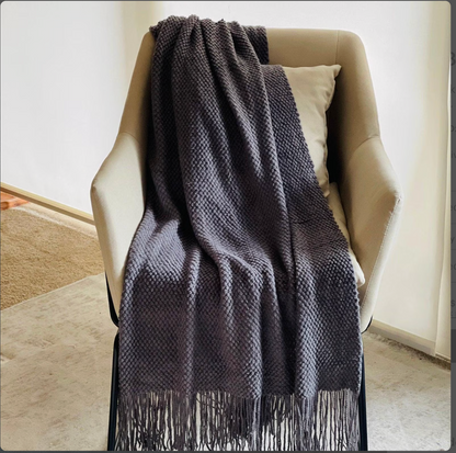 Crochet Rusted Throw Blanket: Boho Chic Sofa Decor