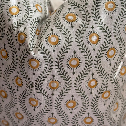 Linen Floral Block Print Pillow Cover Farmhouse /Home Decor