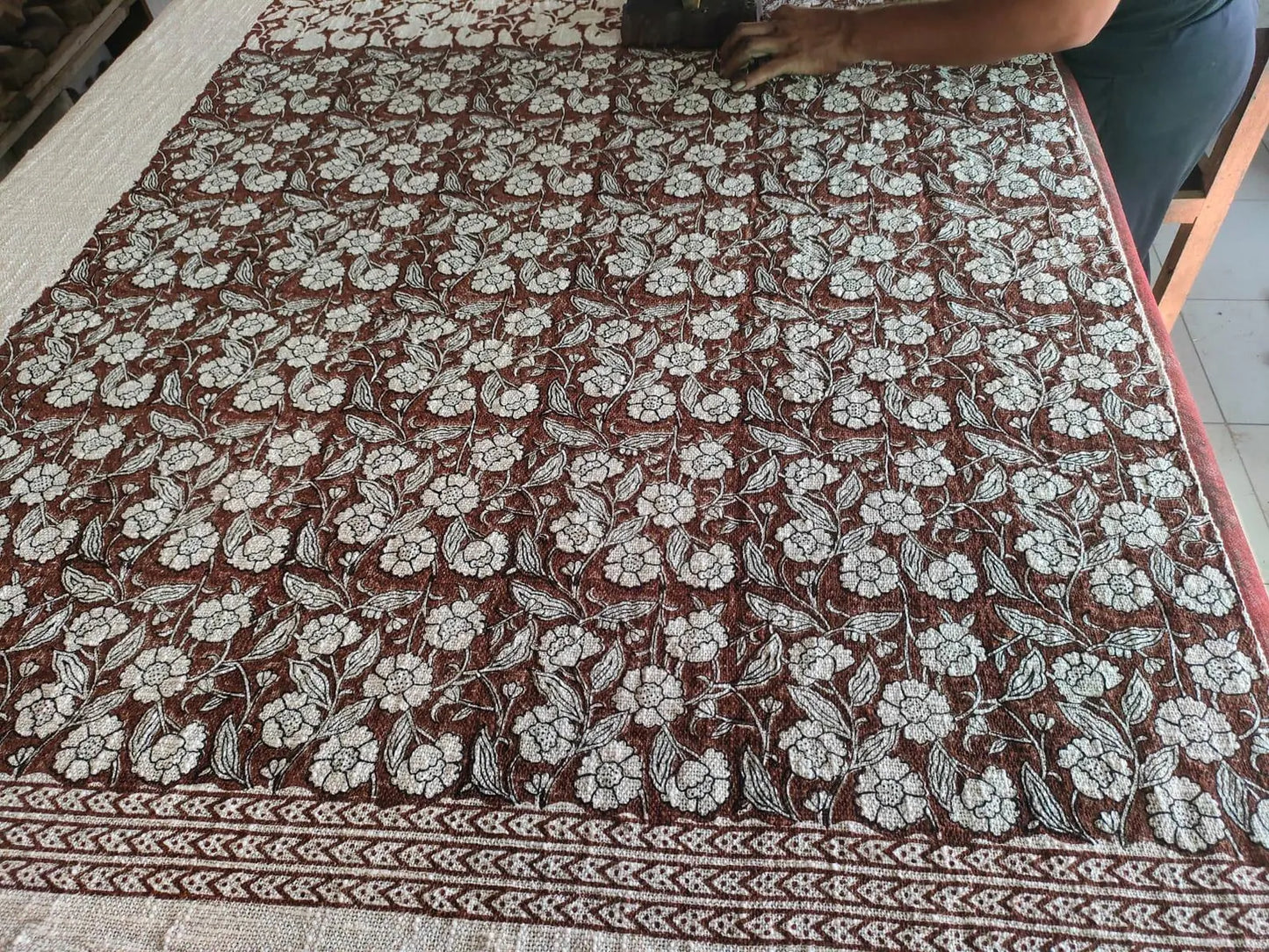Hand Block Print Cotton Throw Blanket: Boho Home Decor