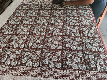 Hand Block Print Cotton Throw Blanket: Boho Home Decor