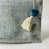 Gray and white make up Bag,Linen zipper Bag, Unique gift  for women, GrayCosmetic Bag,