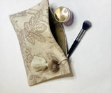 Bohemian cosmetic bag for Women, Linen zipper pouch, Jewelry storage bag, Zipper Pouch, Gift