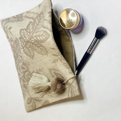 Bohemian cosmetic bag for Women, Linen zipper pouch, Jewelry storage bag, Zipper Pouch, Gift