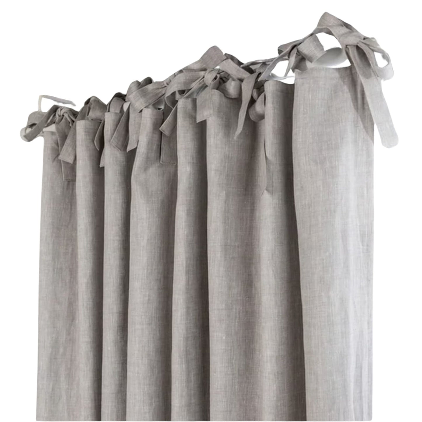 Natural Linen Curtains: Tie Top, Tab Top, Rod Pocket Drapes