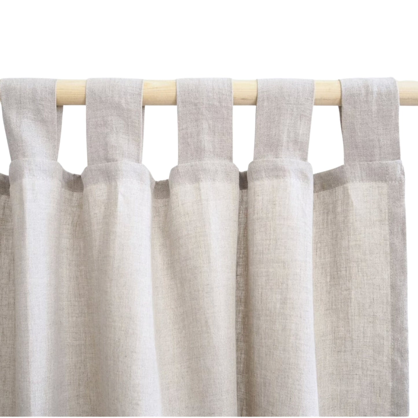 Natural Linen Curtains: Tie Top, Tab Top, Rod Pocket Drapes