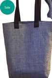 Gray Linen Tote Bag,Market Bag ,Eco friendly Bag,Gifts for Mom, Linen tote with pocket, library Bag for books