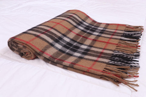 Tartan plaid blanket,  Wool blanket, Recycled wool blanket size 60x70"