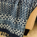 Indigo Blue Sofa Throw, Handmade Blanket, Oversize Throw Blanket,  Cotton Bedspread, Housewarming gift