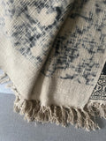 Block print throw blanket with tassels Handmade throw blanket couch sofa throw boho blanket for bedroom decor Mothers day gift