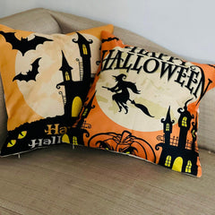 Halloween Home Decor, Spooky pattern,Halloween Witch, Haunter House Pillows