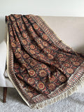 Floral throw blanket Hand block printed throw blanket Cotton throw blanket couch Sofa/bed throw for home decor and bedroom Housewarming gift