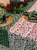 India block print tablecloth Cotton floral dining table decor, High quality runner with napkins and table mats set Gift for sister mom
