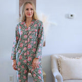 Cotton Pj set for women, Long Sleeve Shirt, Night Wear, Floral pajama set, Loungewear, Pj Set, Gift for her
