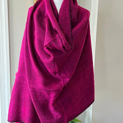 PURPLE Yak Wool Nepalese Scarf, Himalayan hand loomed Shawl, Large warm scar,  Hippie Boho soft Shawl, Meditation shawl