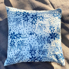 Indian Block Print , Throw Pillow Case, Floral Cushion Covers, Blue and White Block Print Pillow Case for Guest Room, Dorm Decor Pillow