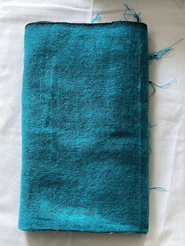 Extra Soft Yak Wool TURQUOISE Blanket Scarf, Teal Blue/  Black, Soft Oversized Shawl/ Made in Nepal, Yoga blanket for meditation