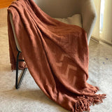 Burnt orange throw blanket,Fall blanket, Knitted throw blanket couch, Fall throw blanket, Cozy throw for couch/Sofa, Perfect Cozy Gift