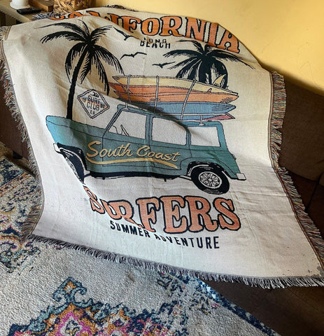 Dark Green, Woven Throw Tapestry, Throw Blanket Tapestry, Cotton Blanket, Wall Decor, Birthday Gift For Friend