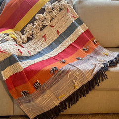 Premium Gift Boho blanket cotton throw blanket couch handmade throw Home Inspiration Sofa/bed throw,Hand Loomed Throw Unique Handmade gift