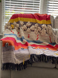 Premium Gift Boho blanket cotton throw blanket couch handmade throw Home Inspiration Sofa/bed throw,Hand Loomed Throw Unique Handmade gift