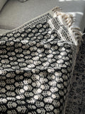 Black floral throw blanket couch handmade throw, Home Inspiration, Sofa/bed throw,Hand Loomed Throw, Unique Handmade gift
