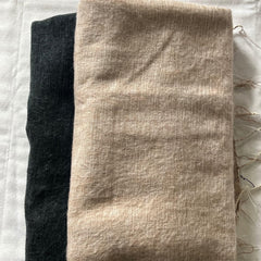 Black and Beige Wool Blanket Scarf, Extra Large Shawl, Travel Wrap Wool Soft Meditation Blanket Oversized Shawl HandMade Nepal