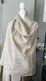 Black and Beige Wool Blanket Scarf, Extra Large Shawl, Travel Wrap Wool Soft Meditation Blanket Oversized Shawl HandMade Nepal