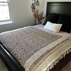 Boho Throw Blanket for Couch/Home, Bohemian Blanket for Living Room, Cotton Woven Throw for Bedroom, New Home Gift