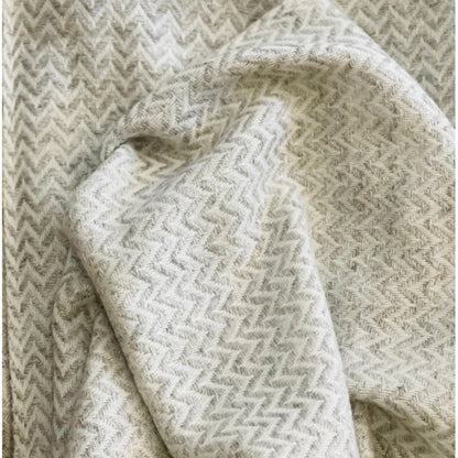 Black Herringbone Merino Wool Scarf, Made in Nepal, Unisex