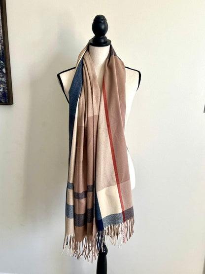 Wool Blanket Scarf: Plaid Winter Wrap