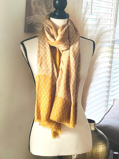 Yellow Warm Cozy Scarf Wrap, Wool Winter Scarf, Gift for her