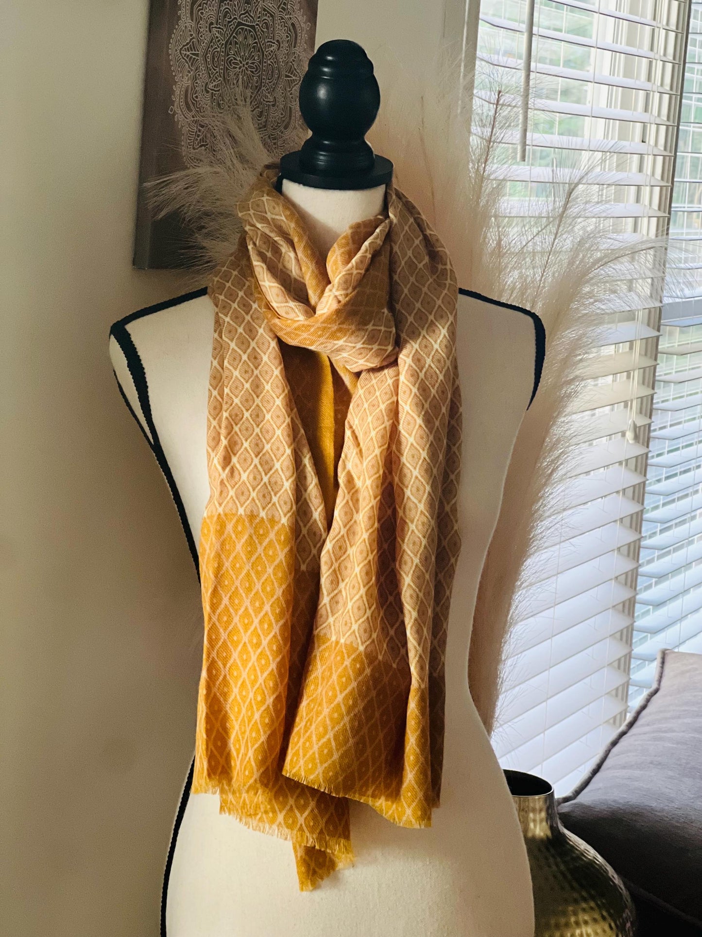 Yellow Warm Cozy Scarf Wrap, Wool Winter Scarf, Gift for her