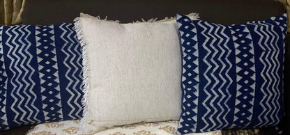 Blue Indigo Mud Cloth Pillow Cover: Boho Home Decor (18x18)