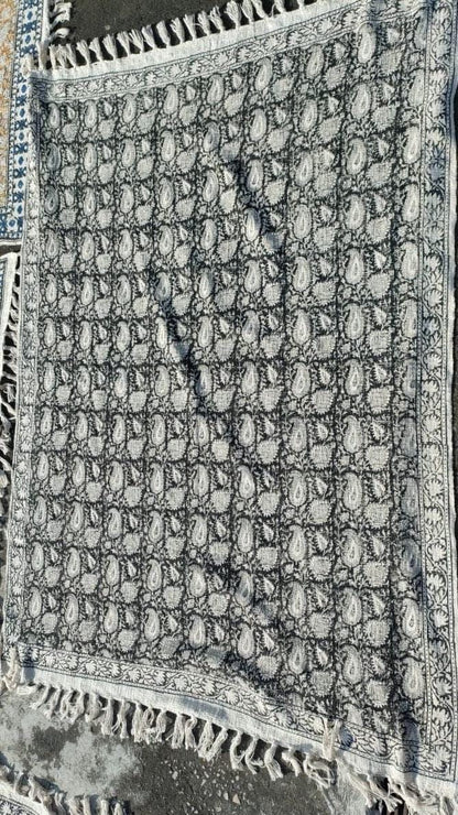 Handmade Block Print Cotton Throw Blanket: Boho Sofa Decor (50x60)
