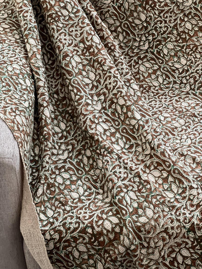 Hand Block Print Cotton Throw Blanket: Boho Floral Tassel Decor