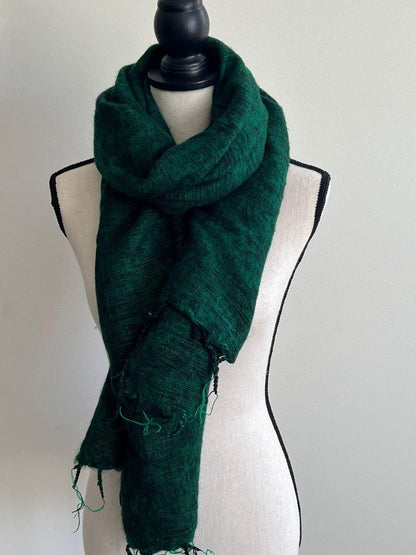 Extra Soft GREEN Yak Wool Nepalese Scarf