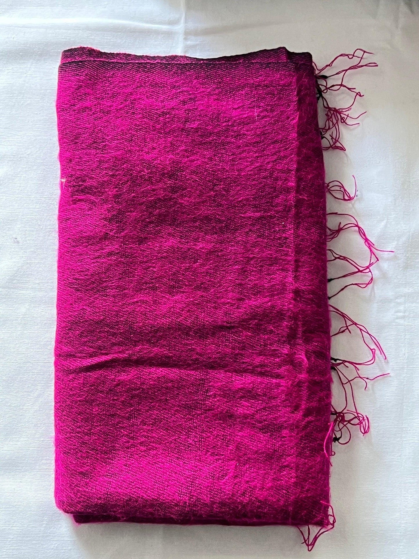Pink Yak Wool Scarf, Himalayan Shawl, Boho Meditation Wrap, Handmade in Nepal