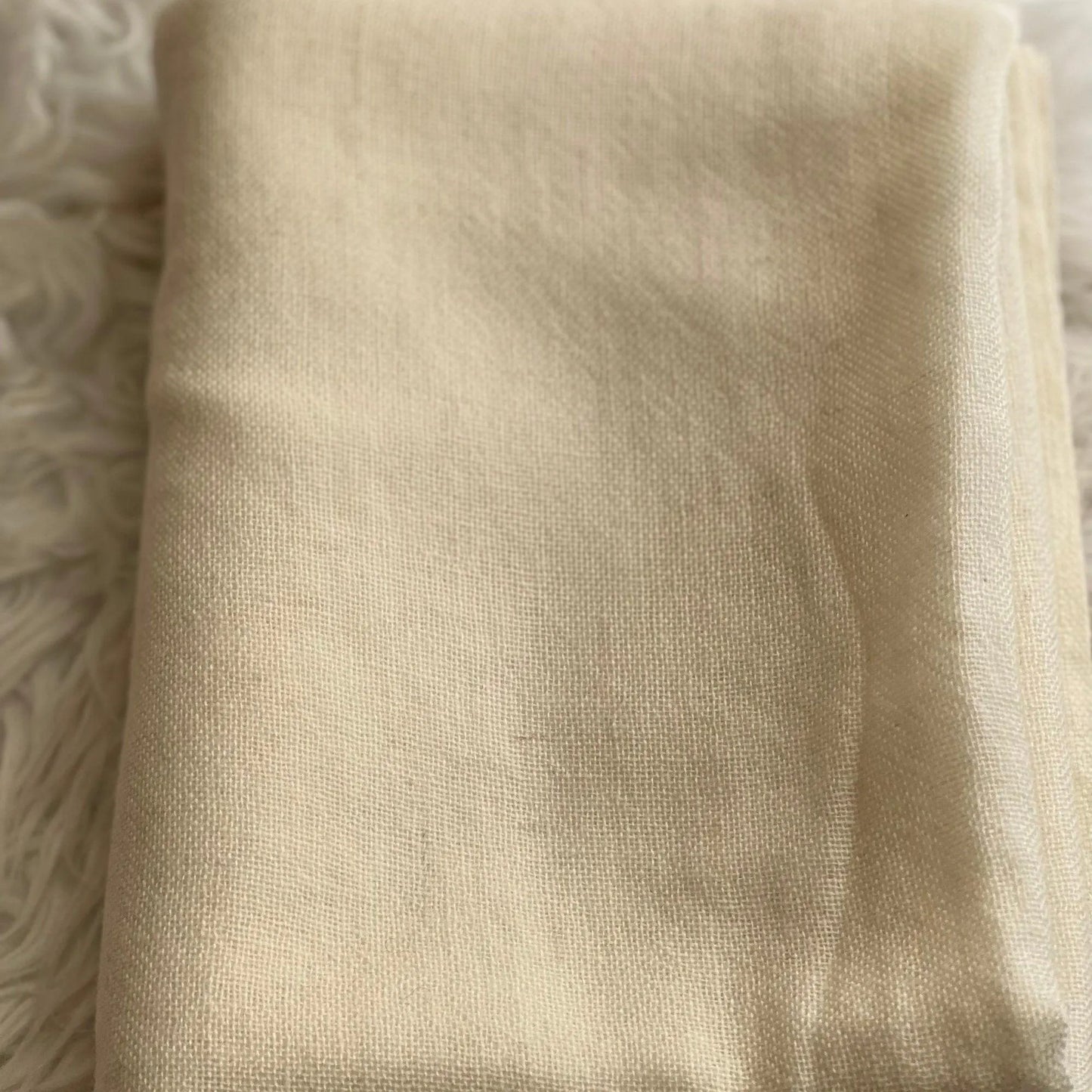 Handmade Himalayan Cashmere Scarf, Ivory Travel Wrap