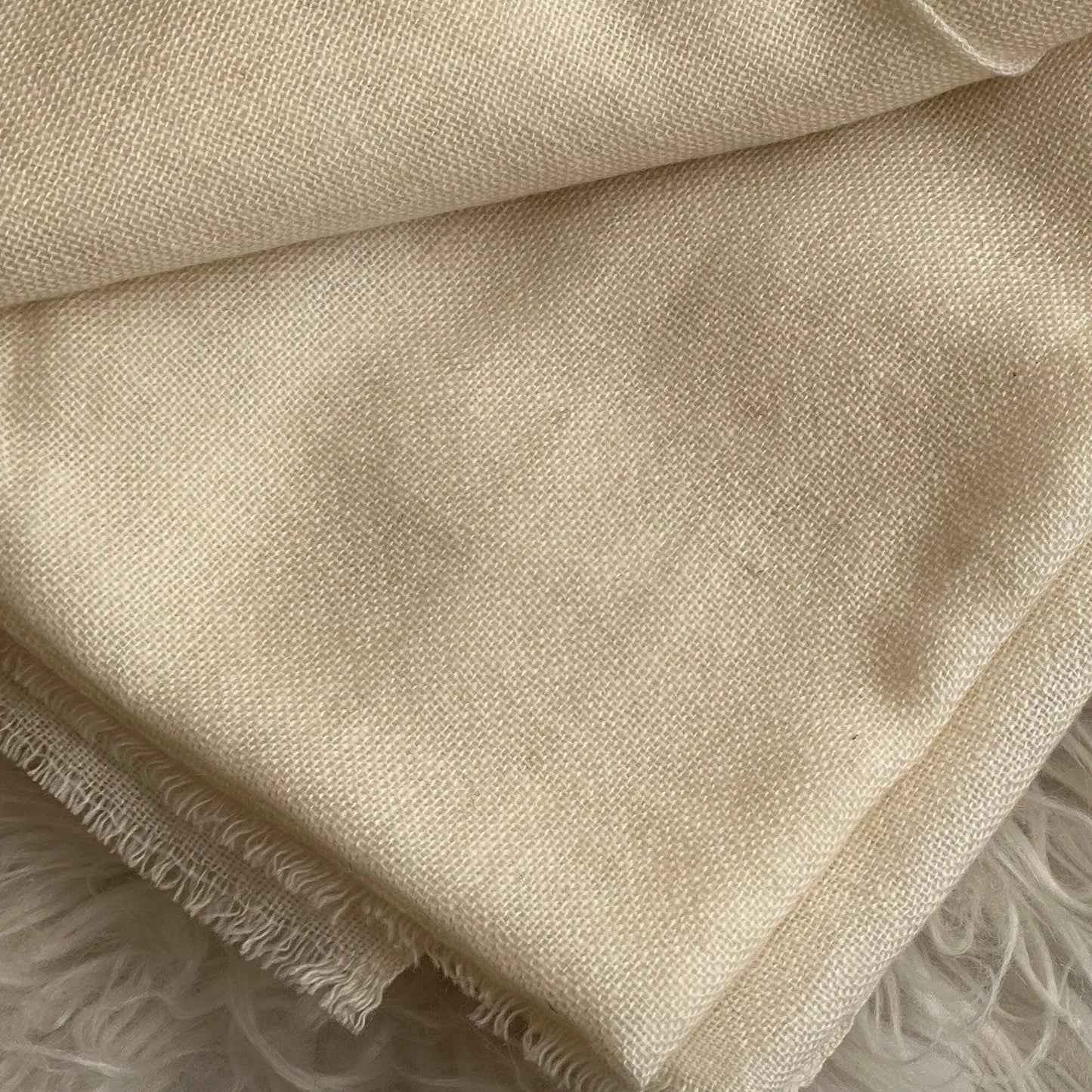 Handmade Himalayan Cashmere Scarf, Ivory Travel Wrap