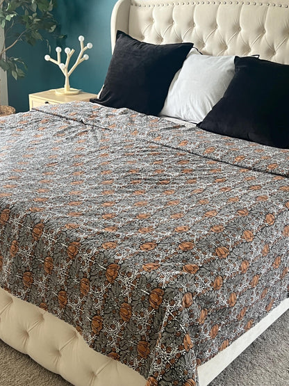 Kantha Quilt Handmade Vintage Quilts Boho King Size Bedding Throw Blanket Bedspread