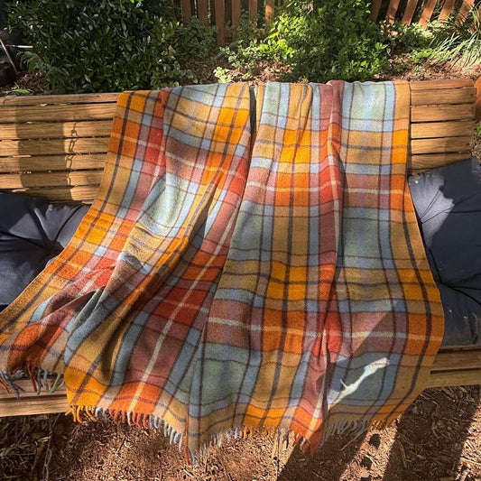 Buchanan Antique Recycled Wool Tartan Throw Blanket