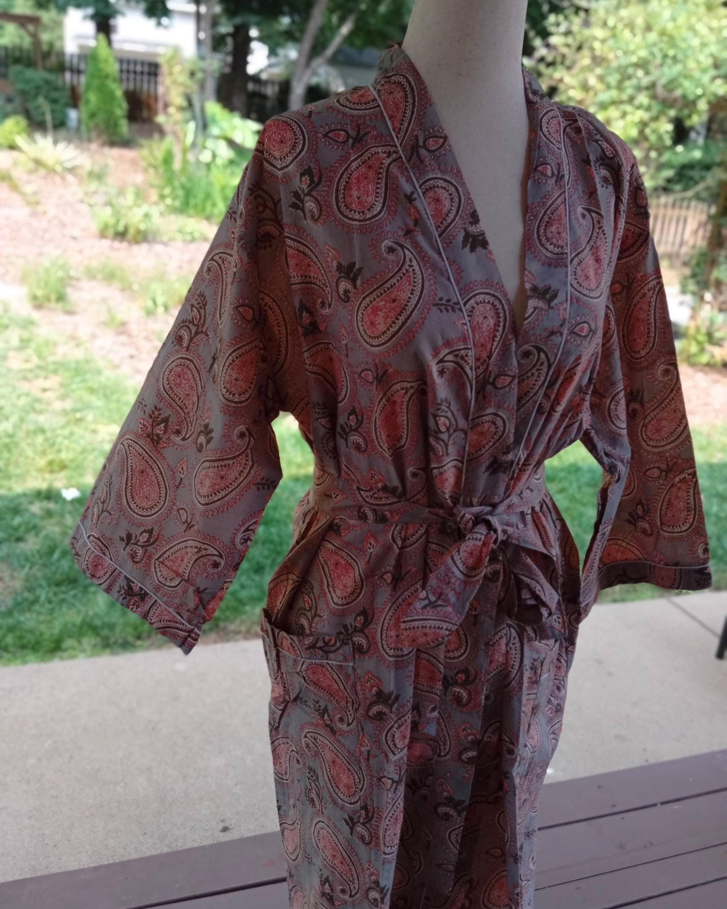Floral Cotton Robe: Lightweight Beach Cover-Up, Gift for her