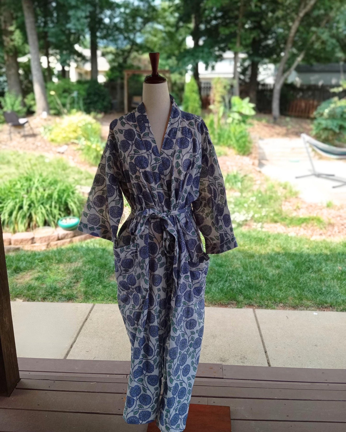 Floral Cotton Robe: Lightweight Beach Cover-Up, Gift for her